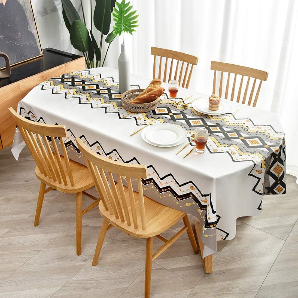 Mantel ovalado impermeable rectangular para manteles de mesa, manteles, manteles, manteles de mesa, manteles de picnic, PVC, 55.1 x 70.9in
