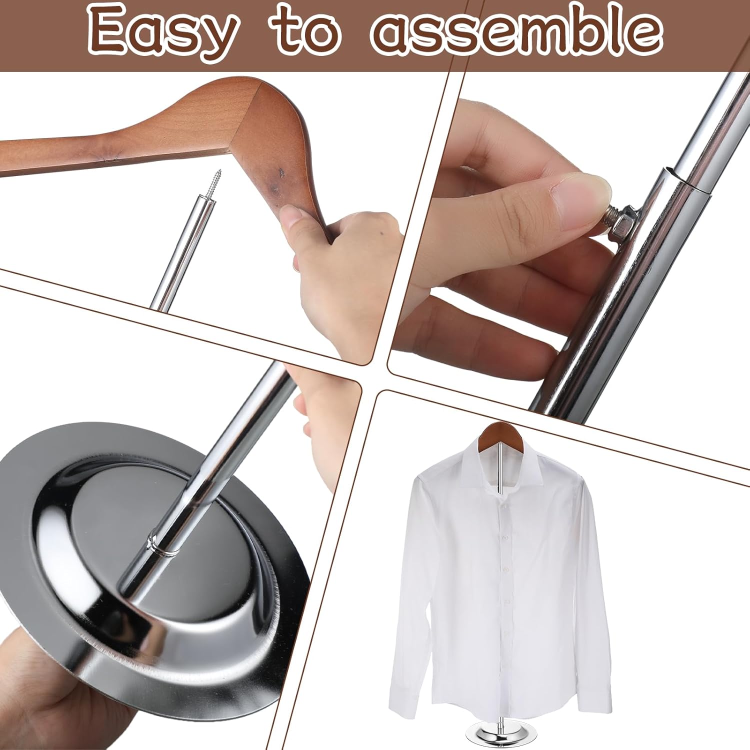 Barydat Exhibición ajustable de camiseta para adultos, soporte flexible para hombro, soporte portátil de exhibición de camisetas para vendedores,