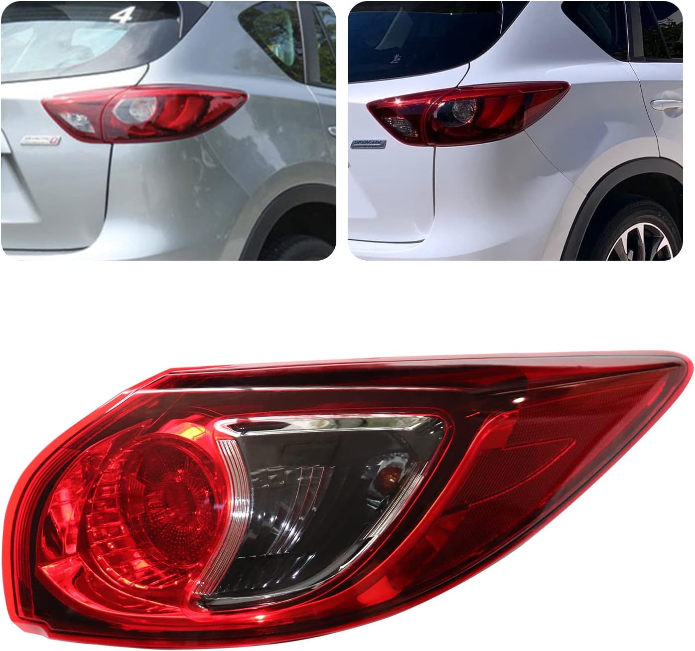 Luz trasera halógena, luz trasera exterior del lado del conductor y del pasajero para Mazda CX5 CX-5 2013-2016 lámpara de freno (luz trasera lateral