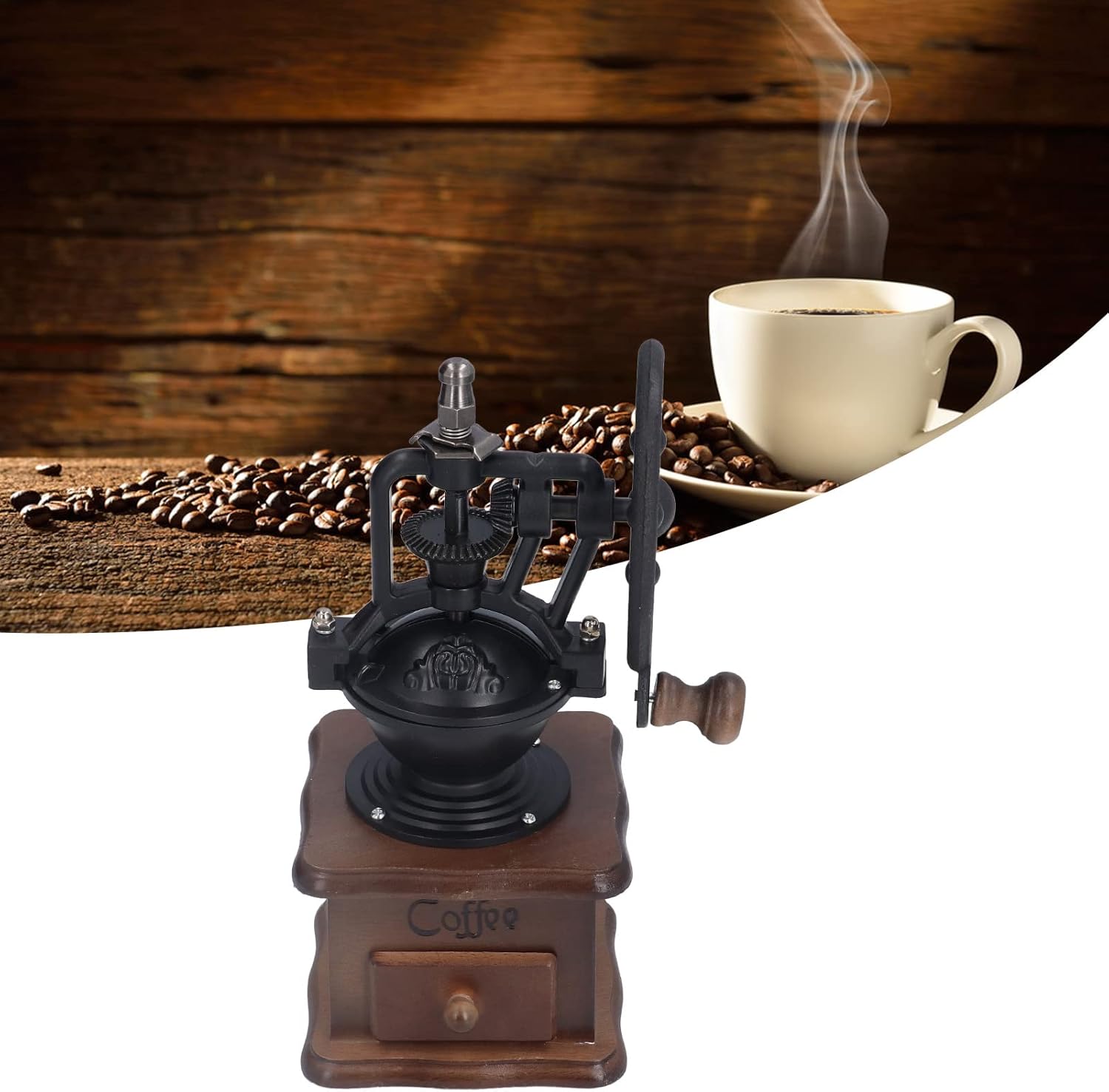Molinillo de café manual, molinillo de café de manivela de estilo vintage, molinillo de café portátil para oficina en casa
