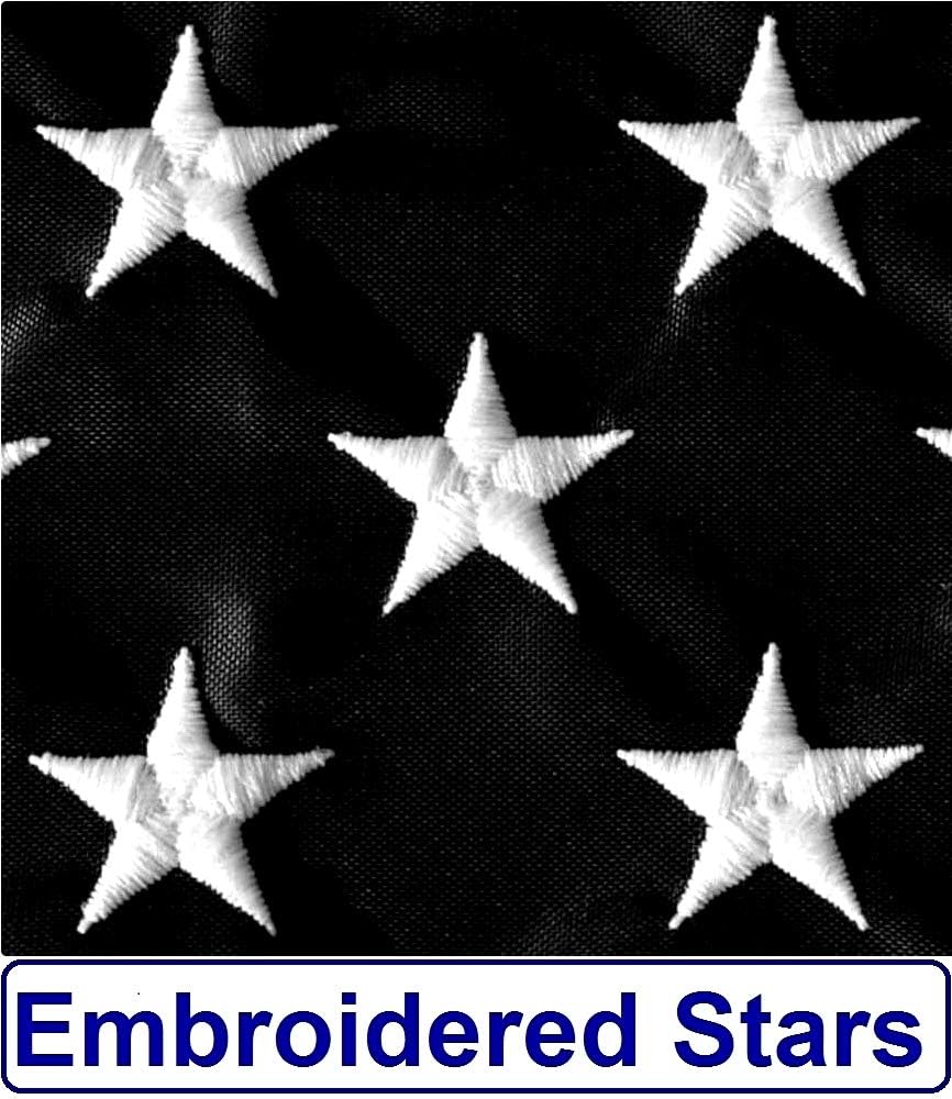 US Flag Factory Bandera estadounidense de línea azul delgada de 3 x 5 pies (estrellas bordadas, rayas cosidas) para oficiales de policía, bandera