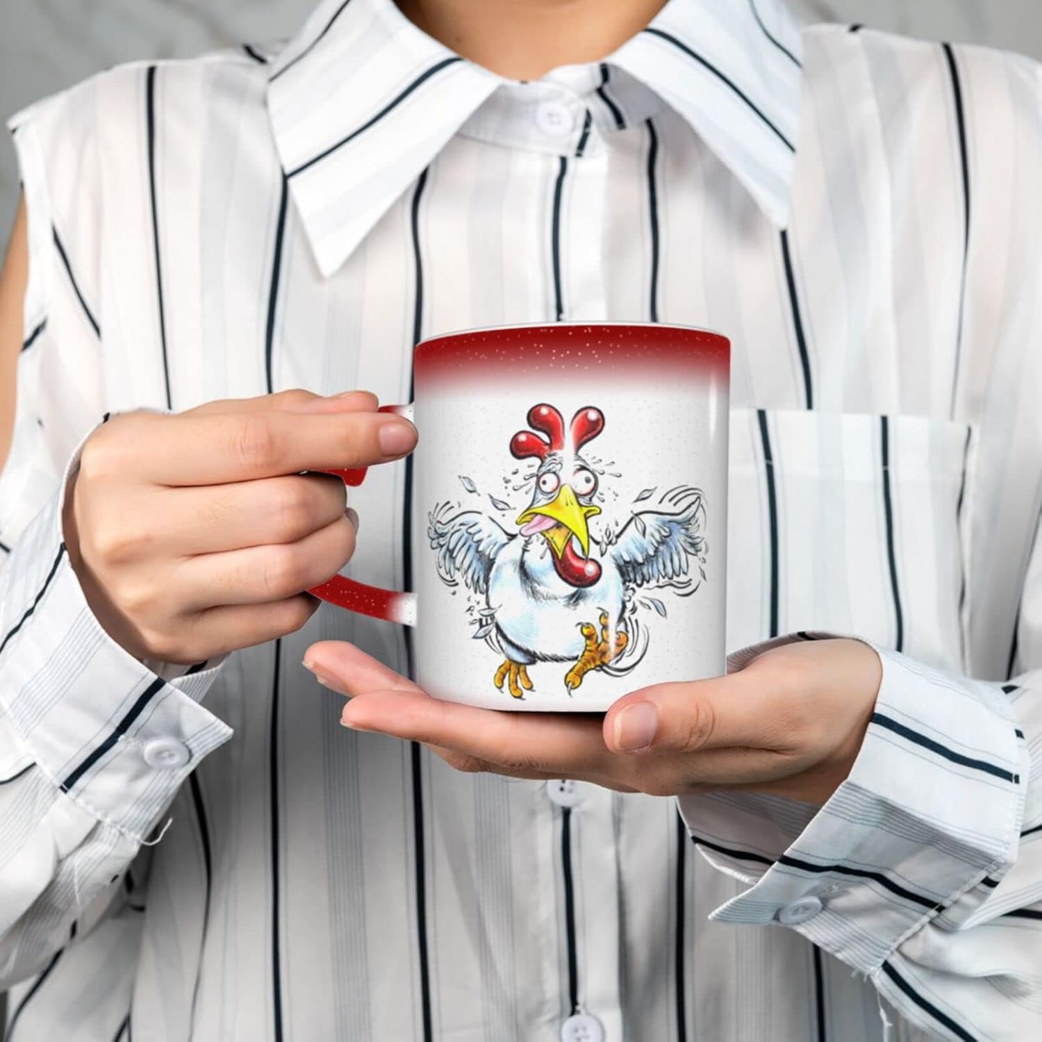 Funny Chicken Mug Coffee cup Tea cup Funny mug Unique ceramic mug for Present Idea Gifts