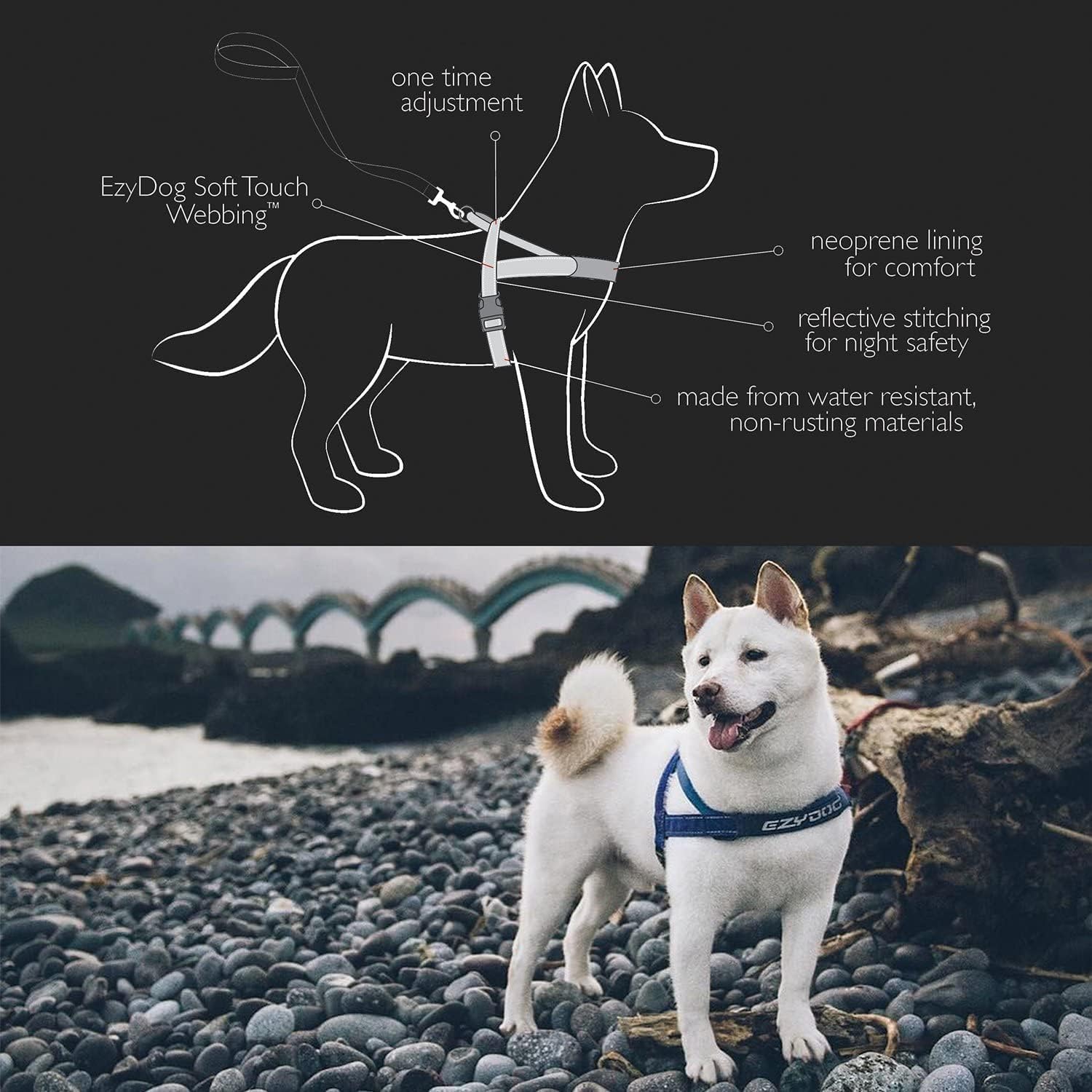 Arnés ajustable para perro de EzyDog, S, Anaranjado