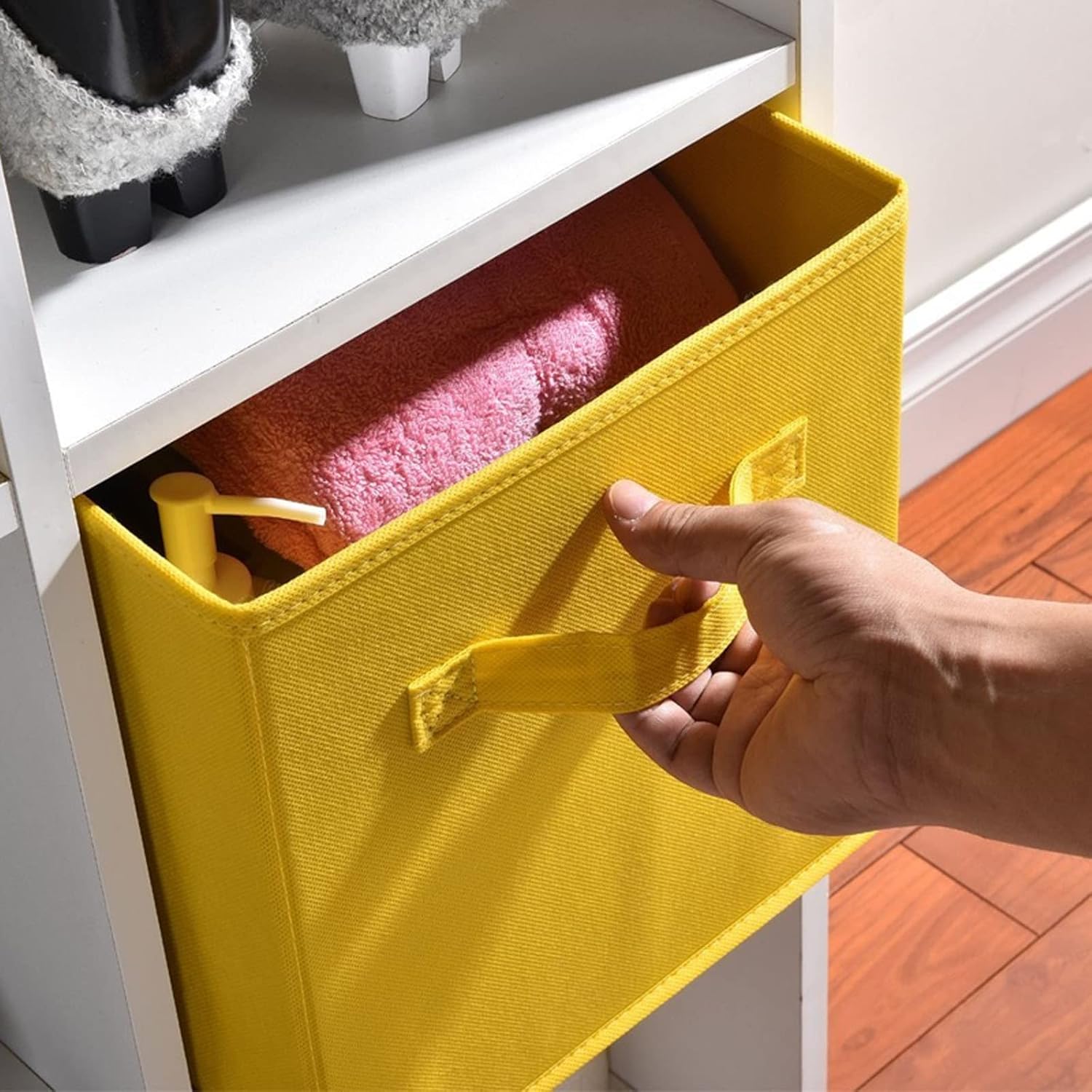 Juego de 7 cubos de almacenamiento plegables de tela, con cremallera y asas, organizador para armario, colchón, almacenamiento de alimentos, bolsas