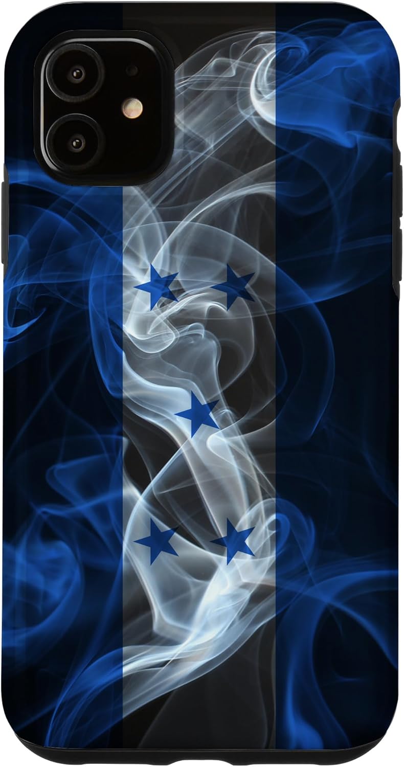 iPhone 11 Smoky Honduras Flag – Funda de orgullo hondureño estilo humo