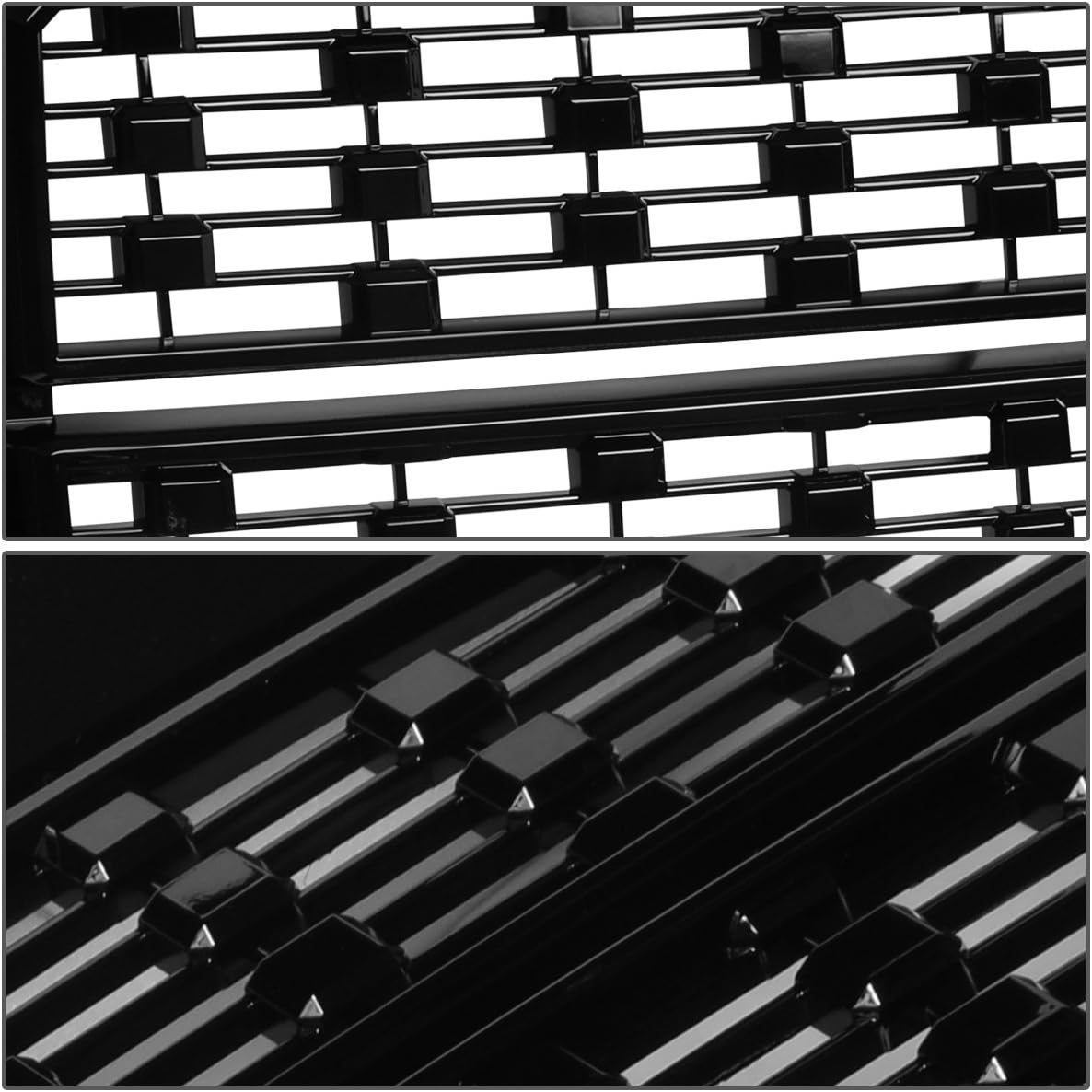 DNA Motoring GRLDDENL-GMCSIE16-BK Rejilla de parachoques delantero ABS negro compatible con GMC Sierra 1500 16-18