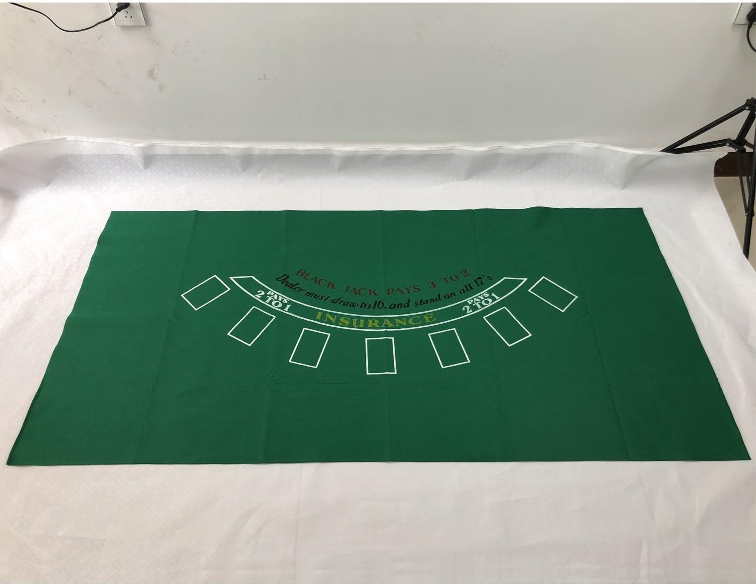Yuanhe Blackjack – Tapete rectangular de fieltro para mesa, 36 x 72 pulgadas, estilo Las Vegas, color verde, ideal para noches de juegos de póquer,