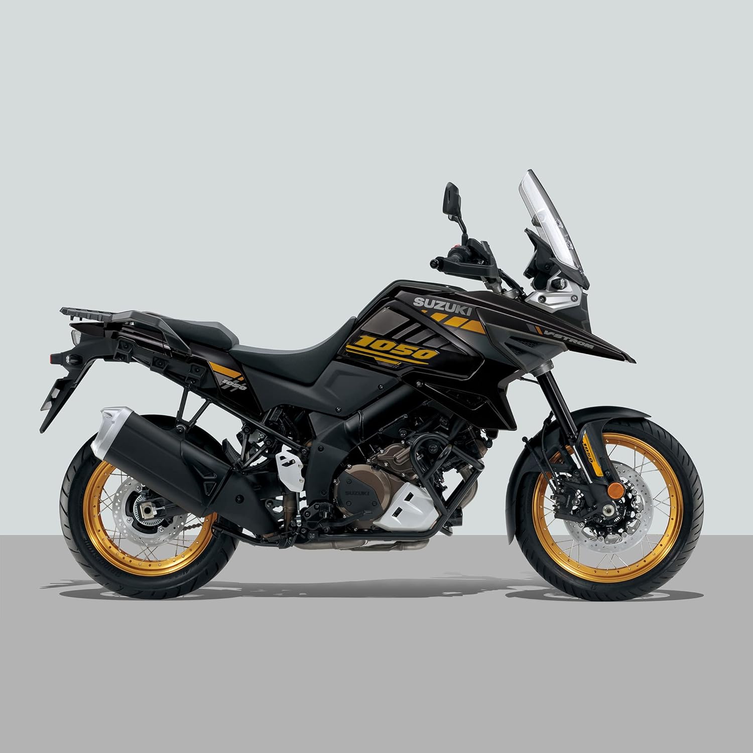 Motorcycle 3D Stickers Compatible with Suzuki V-Strom 1050 XT 2022 Gold & Black Dubai. Motorcycle Protections from Impact and Scratches. Complete