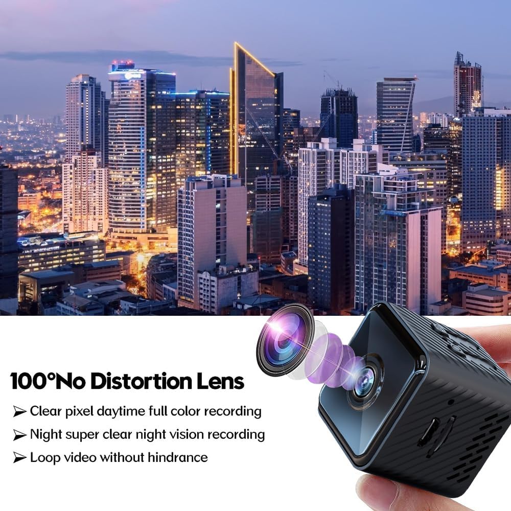 Mini cámara de seguridad inalámbrica 2023SHPTDJTIC para exterioresinteriores con audio, cámara oculta, cámara de vigilancia para el hogar, batería