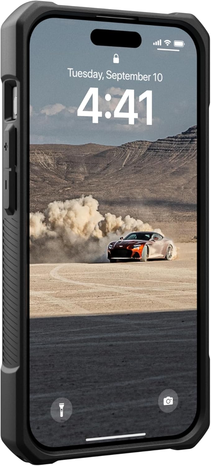 URBAN ARMOR GEAR UAG – Funda diseñada para iPhone 15 Pro, fibra de carbono Monarch de 6.1 pulgadas, con cordón UAG Paracord correa de muñeca
