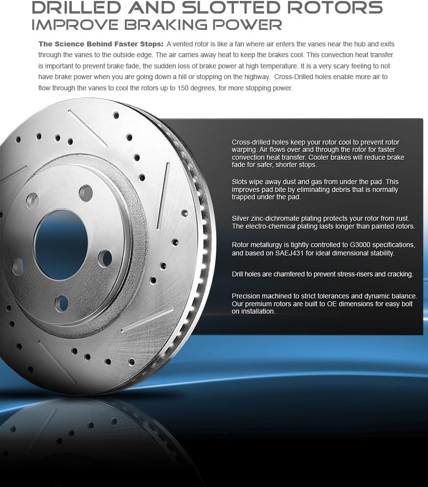 Callahan – Rotores de disco de freno ranurados delanteros y traseros y pastillas de freno de cerámica + kit de freno de hardware para BMW 325i E90