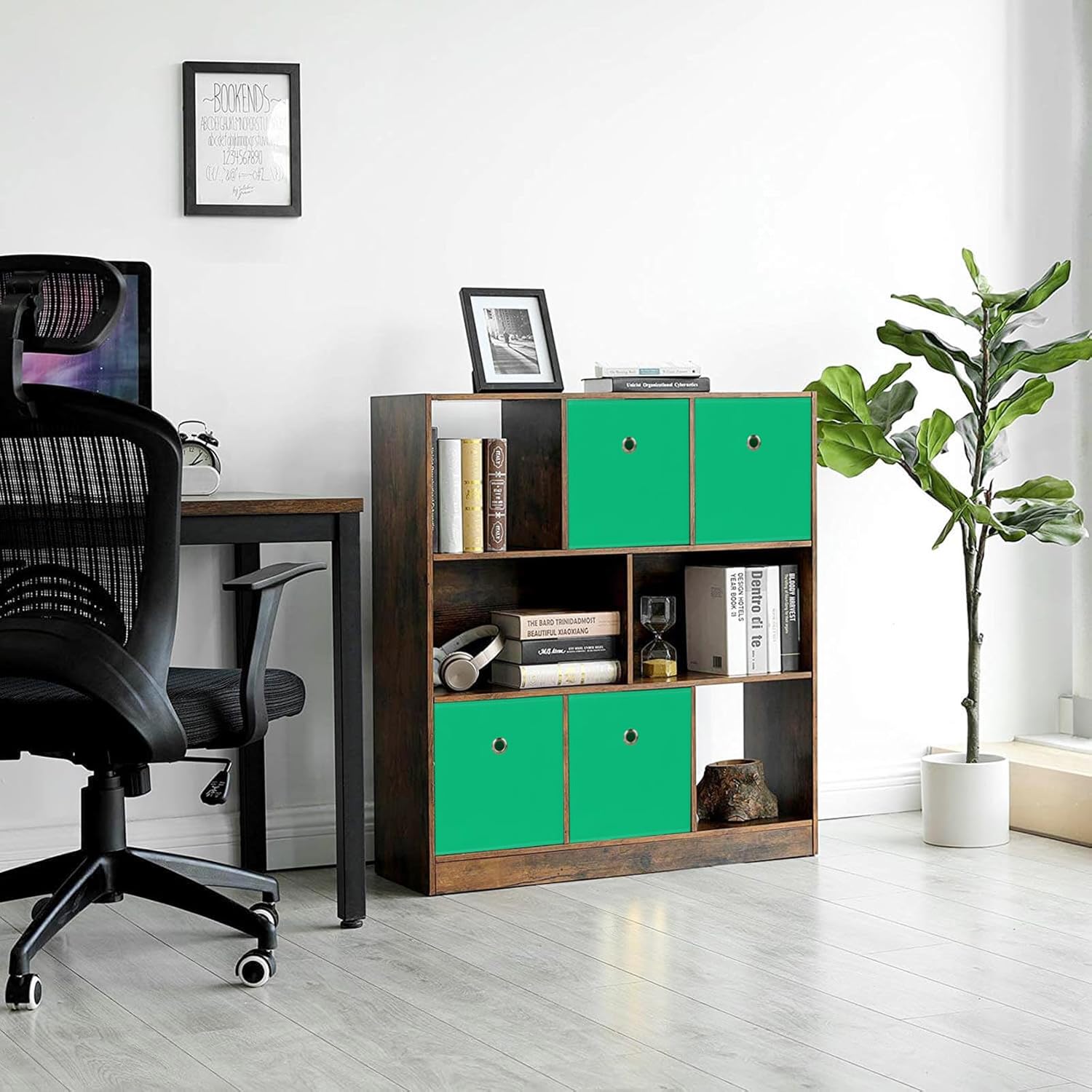 NieEnjoy Cubos de almacenamiento plegables, cubos de almacenamiento de tela de 11 pulgadas, cubos organizadores con asas dobles para el hogar, juego