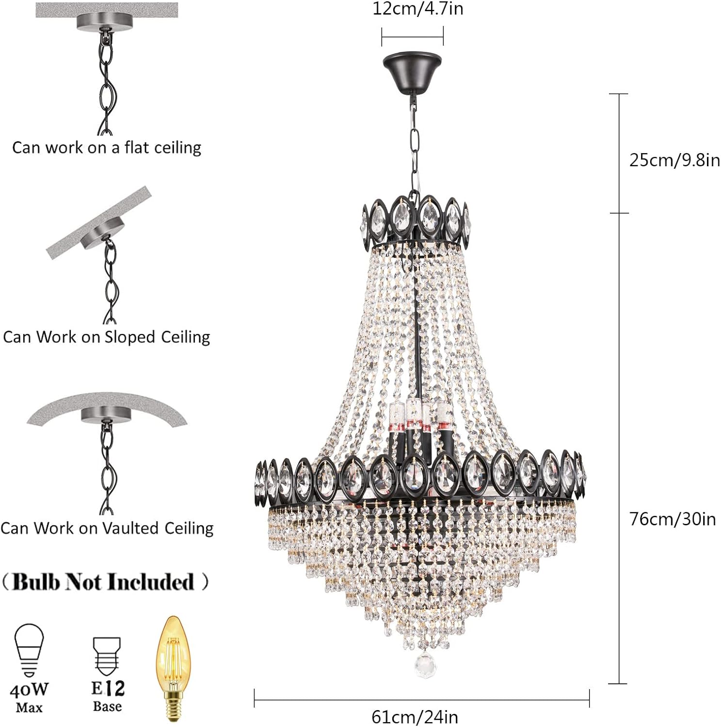 Lámpara de araña de cristal de lujo de 9 luces, moderna lámpara colgante de techo para sala de estar, dormitorio, cocina, isla, pasillo, comedor,