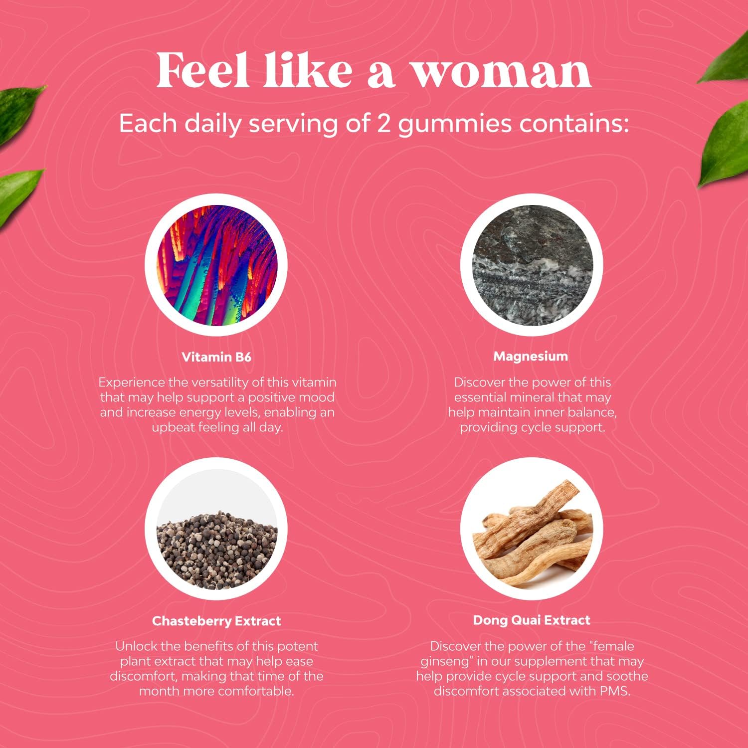 Equilibrio hormonal para mujeres de todas las edades – Gomitas de síndrome premenstrual y suplementos de apoyo para el ciclo para mujeres con