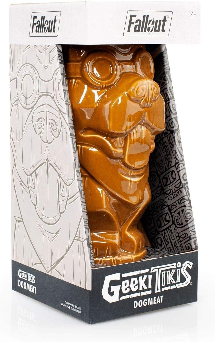 Geeki Tikis Fallout Dogmeat – Taza de cerámica coleccionable oficial de Fallout estilo Tiki  Capacidad para 14 onzas