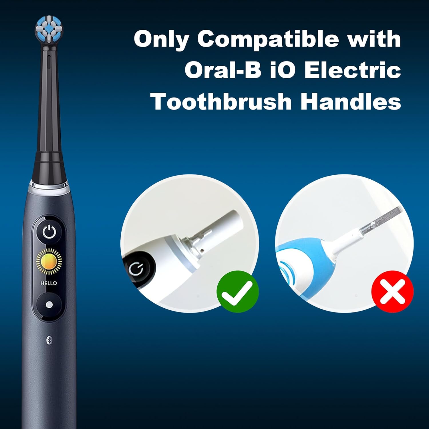 Cabezales de repuesto para cepillos de dientes compatibles con Braun Oral-B iO serie 345678910, cabezales de cepillo, color negro, paquete de 8