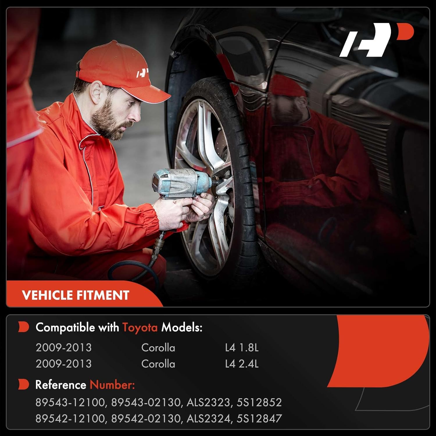 A-Premium Sensor de velocidad de rueda ABS compatible con modelos Toyota Corolla 2009 2010 2011 2012 2013 – lado delantero del conductor y del