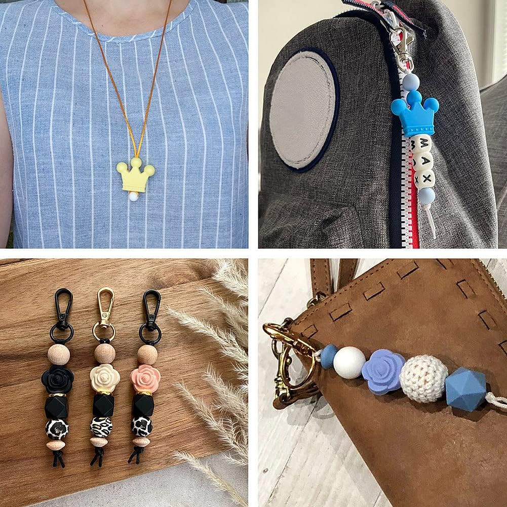 30 cuentas de silicona de corazón, corona, cuentas de goma, flores de silicona, cuentas sueltas de silicona a granel para mujeres, pulseras,