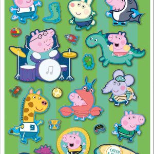 01.70.06.154 Peppa y George Pig Green – Pegatinas reutilizables brillantes, 7.7 in x 3.7 in 01.70.06.154 Peppa y George Pig Green – Pegatinas reutilizables brillantes, 7.7 in x 3.7 in