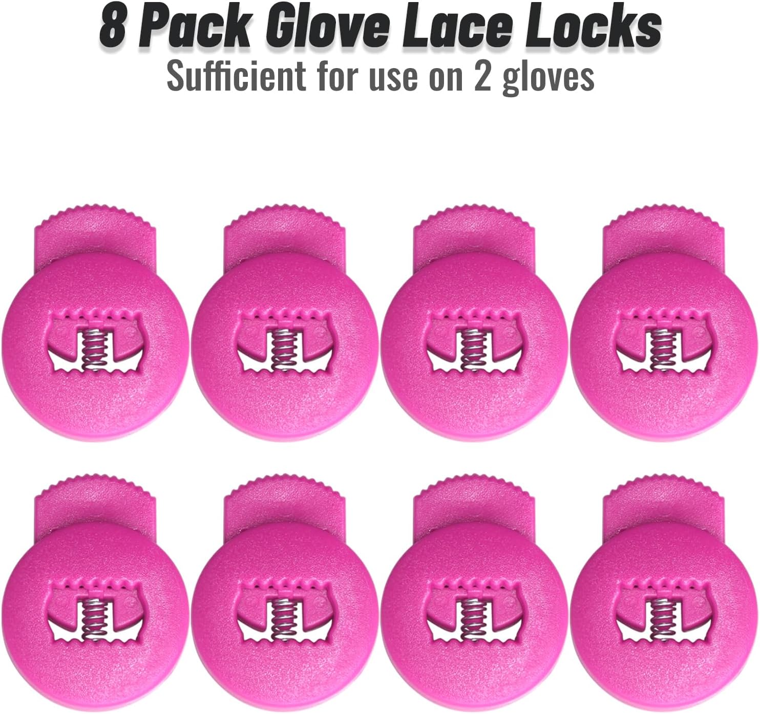 Jomeya Cerraduras para guantes, paquete de 8 cerraduras de encaje para guantes de béisbol, no requieren más nudos, ajuste universal para guantes de