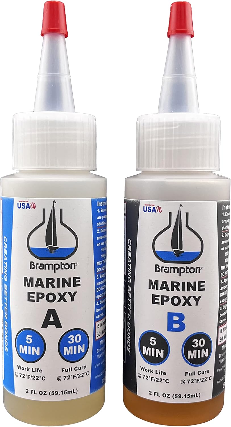 Brampton Marine Epoxi Fuerte Vinculación para reparación de barcos – Se adhiere en 30 minutos, resistente al agua, 4 onzas