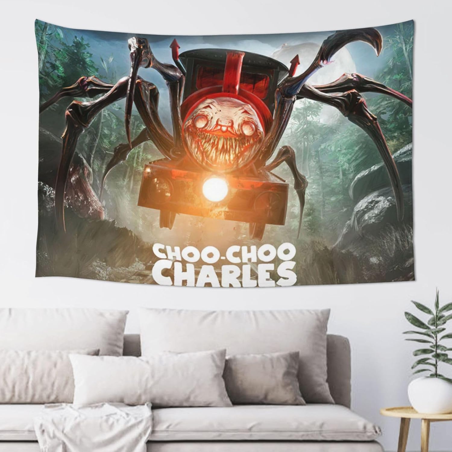 Choo-Choo – Tapiz de Charles para colgar en la pared, decoración del hogar, manta de pared, dormitorio, sala de estar, dormitorio, póster de telón