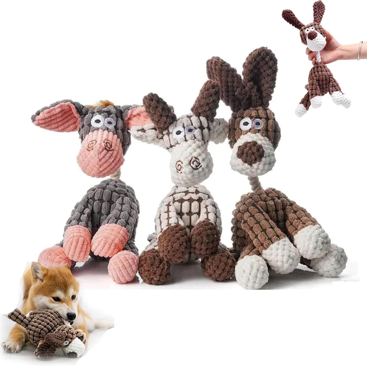 QKKO Robustplush – Juguete chirriante inmortal para masticadores agresivos, juguete chirriante de peluche para dentición de cachorros, juguetes
