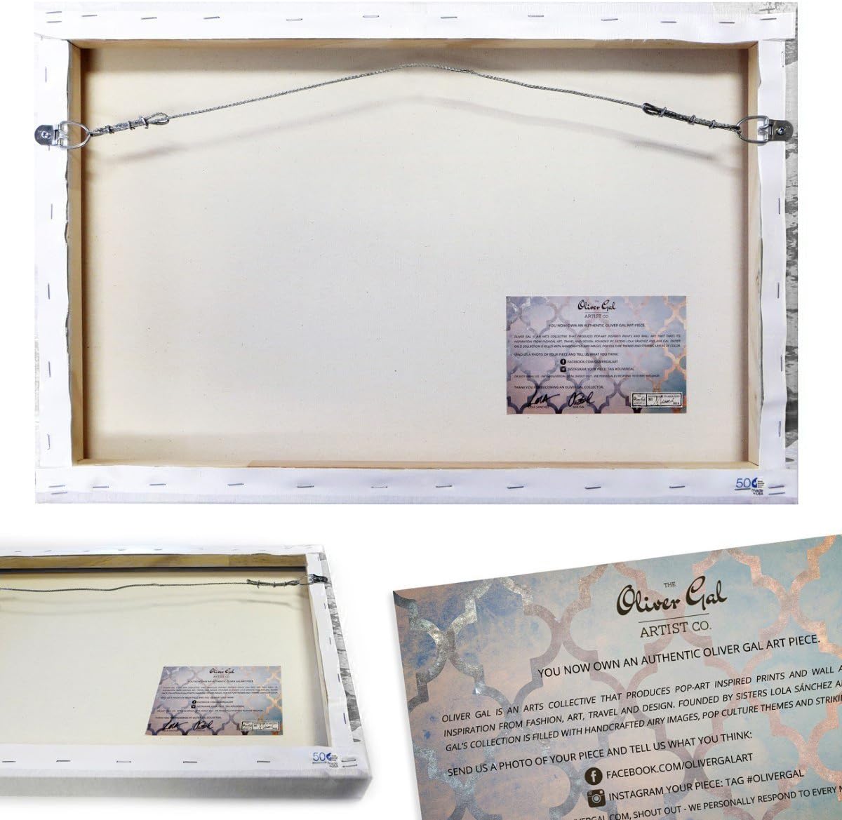 The Oliver Gal Artist Co. Oliver Gal ‘Infinite Glam – Lienzo decorativo para pared, color gris claro, 20 x 30 pulgadas, color dorado