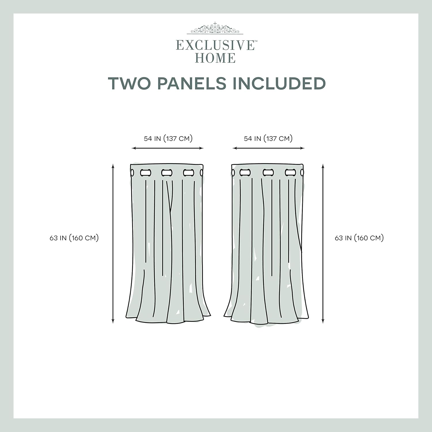 Exclusivas cortinas de hogar Kochi con ojales en la parte superior del panel.