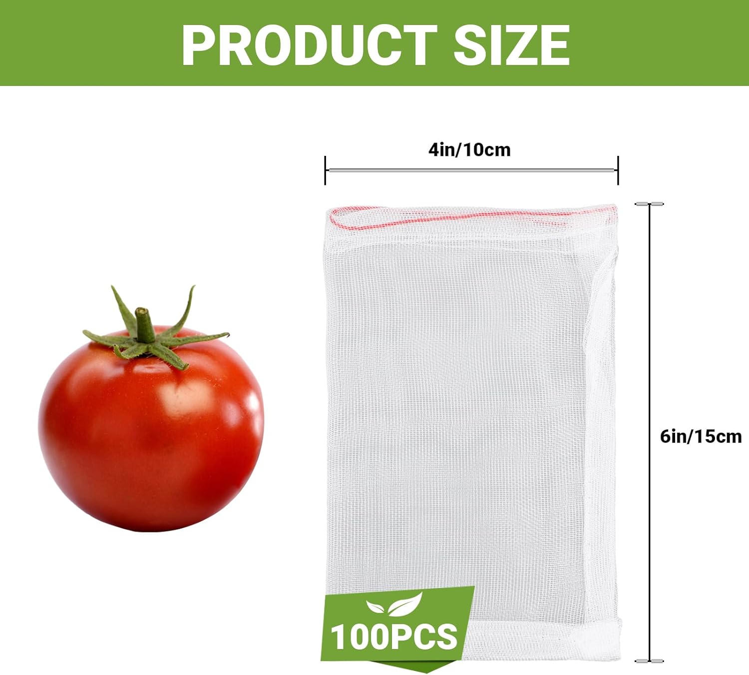 Bolsas de protección de frutas, paquete de 100 unidades de 4 x 6 pulgadas, barrera de plagas para jardín, red de insectos, pequeñas bolsas de malla