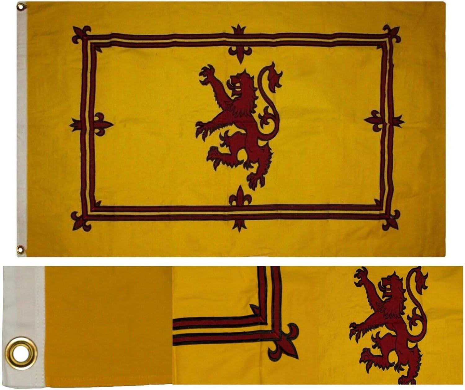 Premium 3×5 Embroidered Sewn Arms of Scotland Lion 300D NYLON Flag