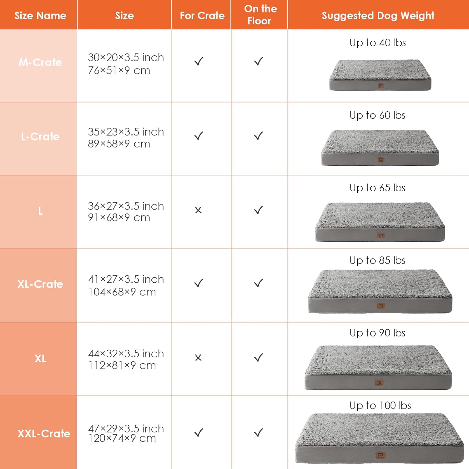 EHEYCIGA Camas lavables para perros extragrandes, cama para perros XL con funda extraíble para jaula, cama ortopédica de espuma para mascotas,