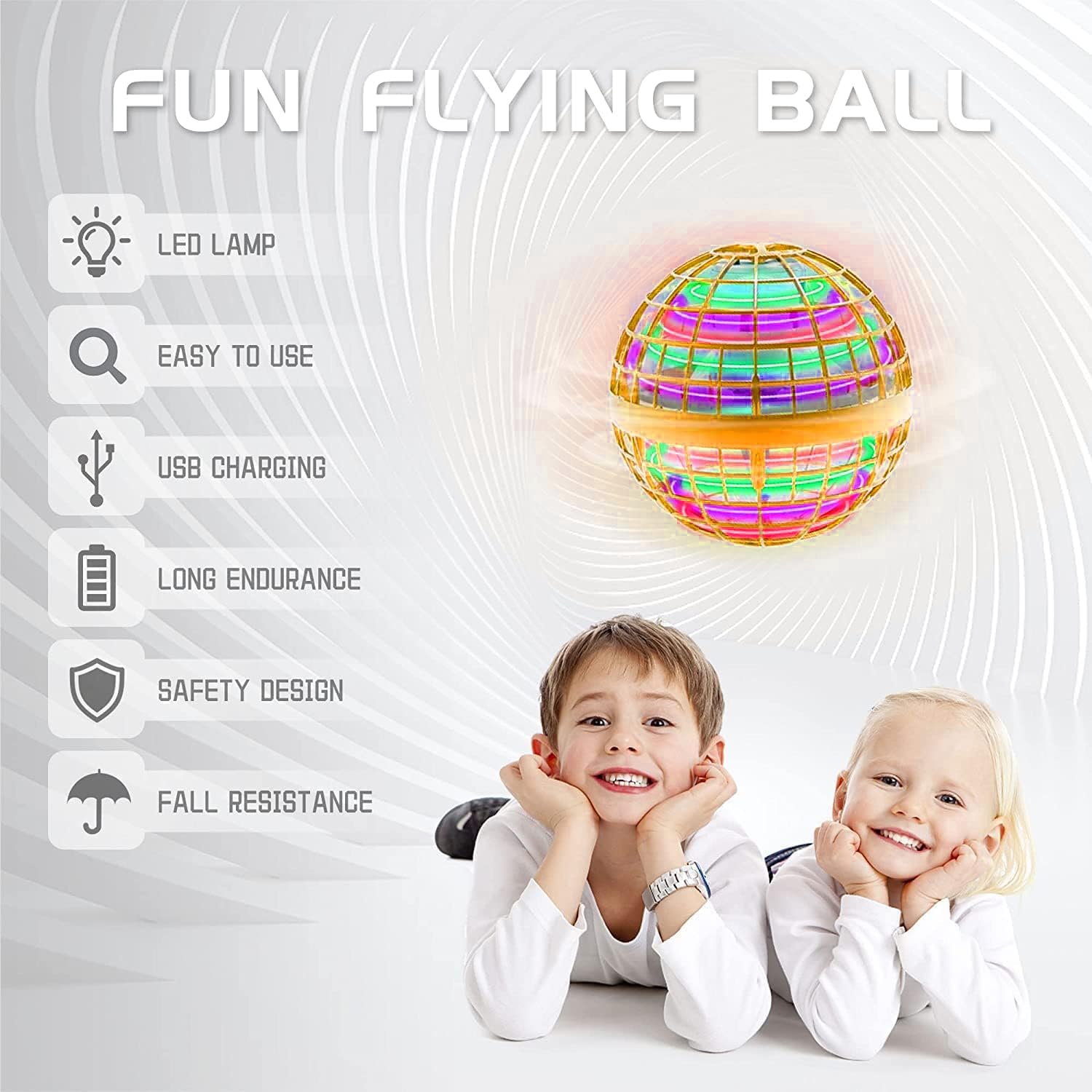 Globo de juguete de bola voladora giratoria de 360 controlado a mano, juguetes de bola de orbe volador, controlador de luces LED mágicas, mini dron,