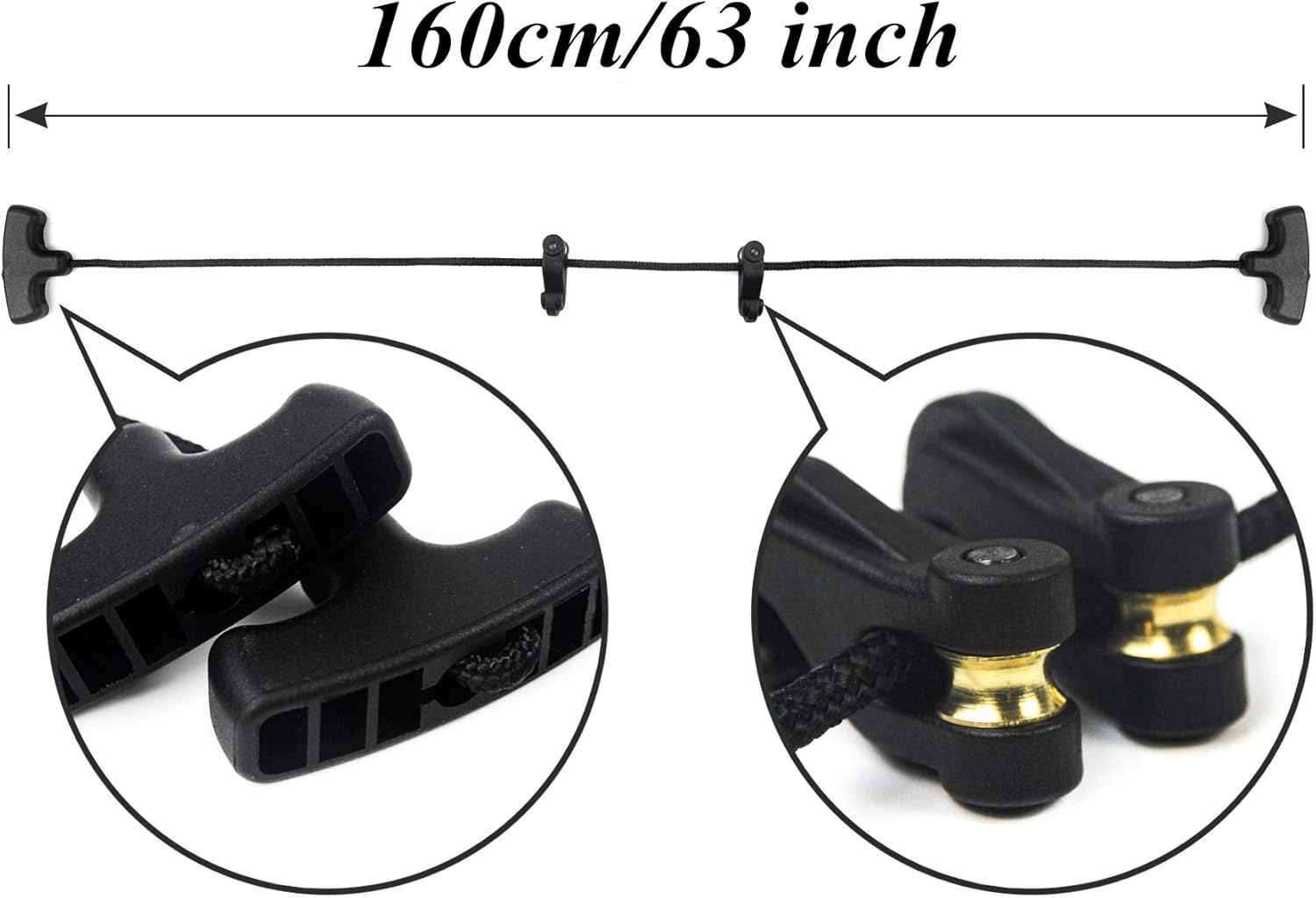 GUGULUZA – Cocking para ballestas con doble asa (5.2ft), color negro