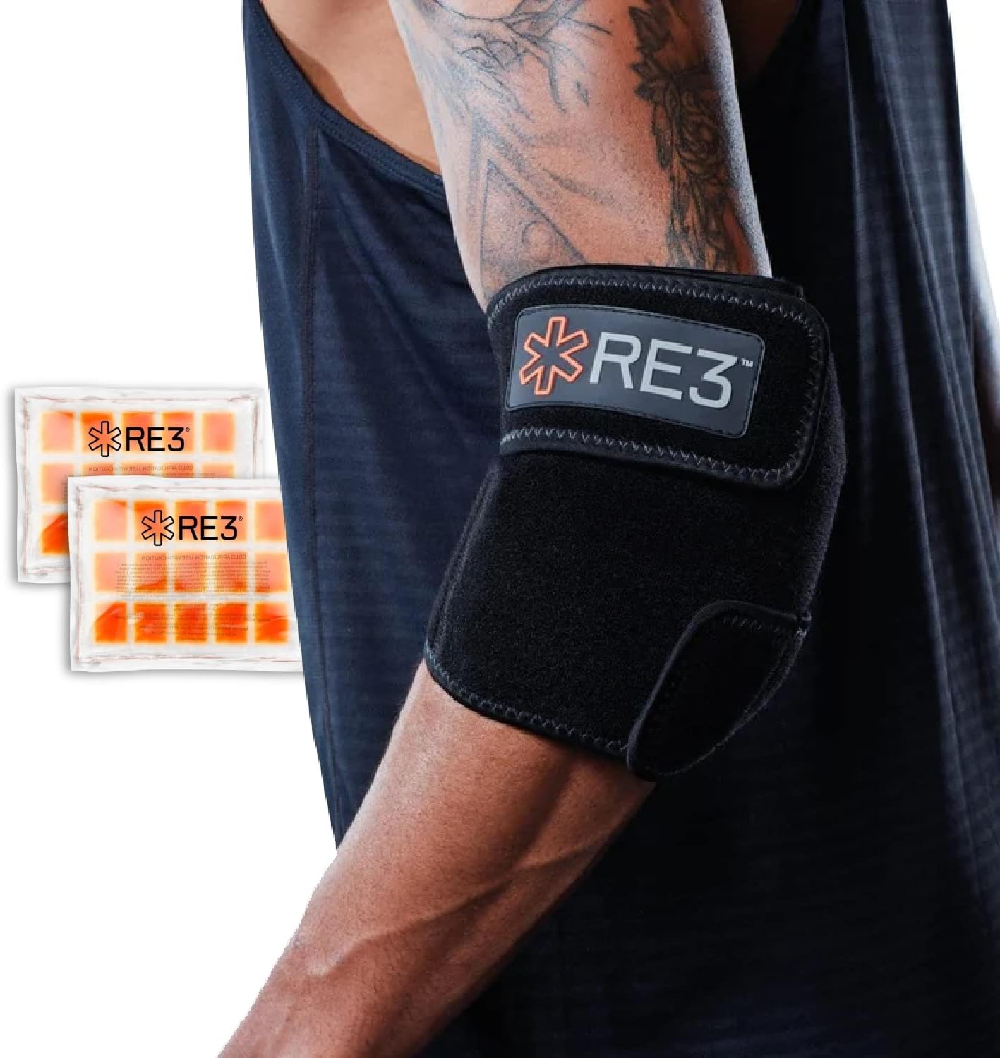 RE3 Paquete de compresión de hielo para tobillo, muñeca y codo, envoltura de crioterapia para dolor crónico, tendinitis de Aquiles, fascitis