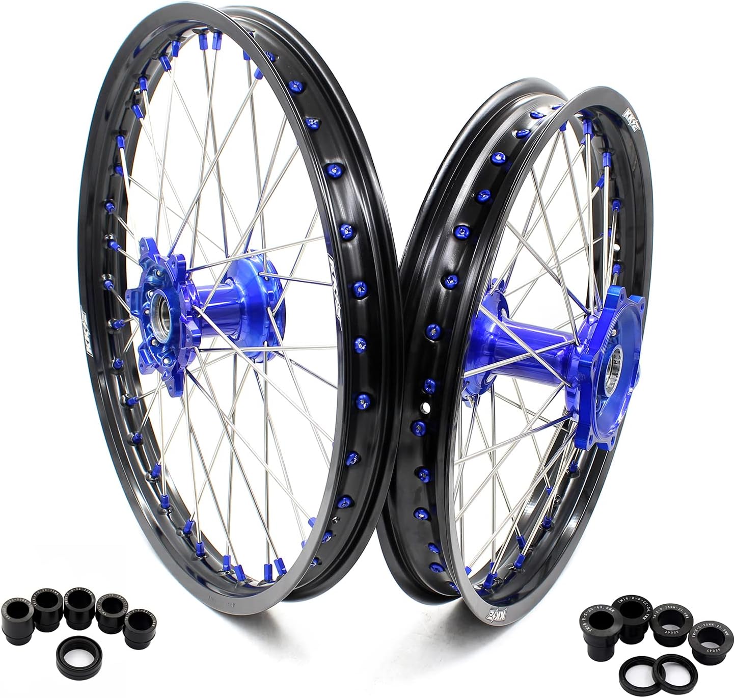 KKE Llantas 21-19 MX Cast Ruedas para Yamaha Cast YZ125YZ250 99-24 YZ250FYZ450F 03-24 MX Ruedas Bujes pintados
