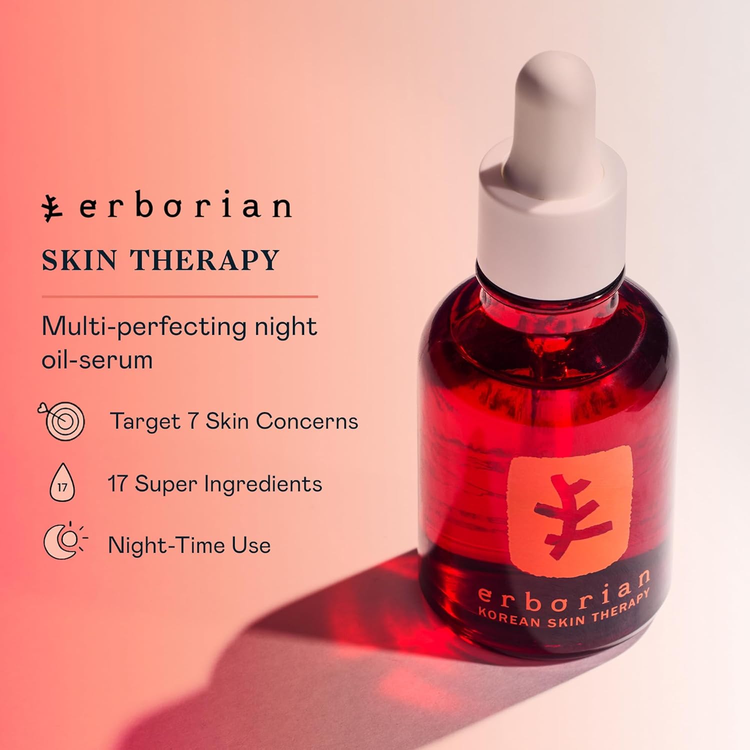 Erborian Terapia de la piel para mujeres – Suero de aceite nocturno multiperfeccionador