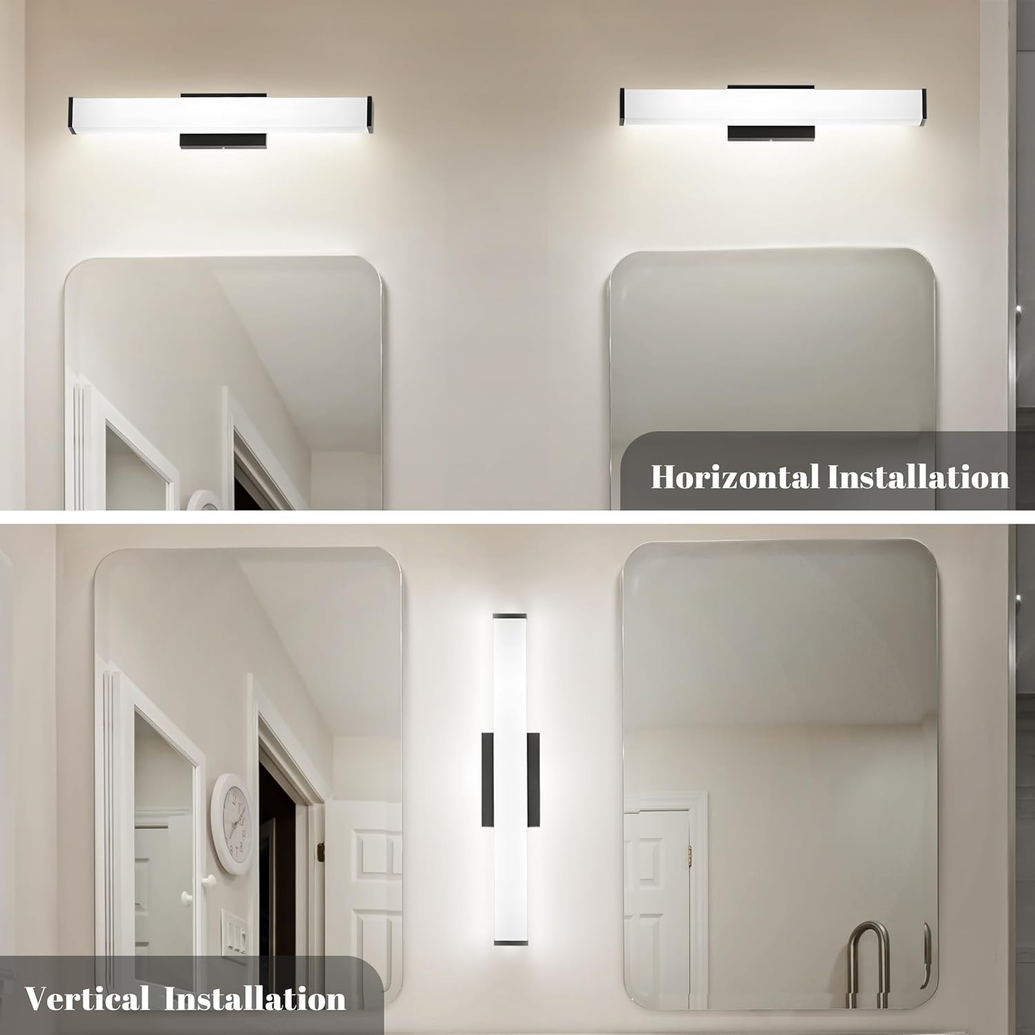 Lámparas de tocador de 16 pulgadas, 20 W, 2000 lm regulables para baño
