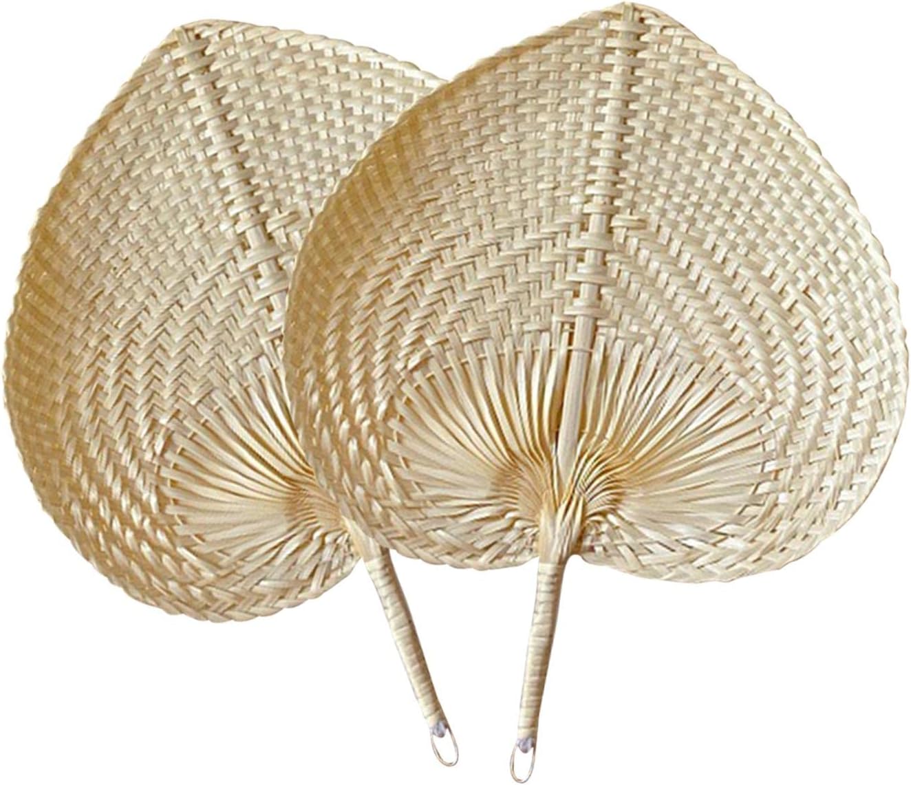 Abanico hecho a mano, 2 ventiladores hechos a mano, estilo chino, abanicos de mano de bambú para decoración del hogar, boda, playa, interior y