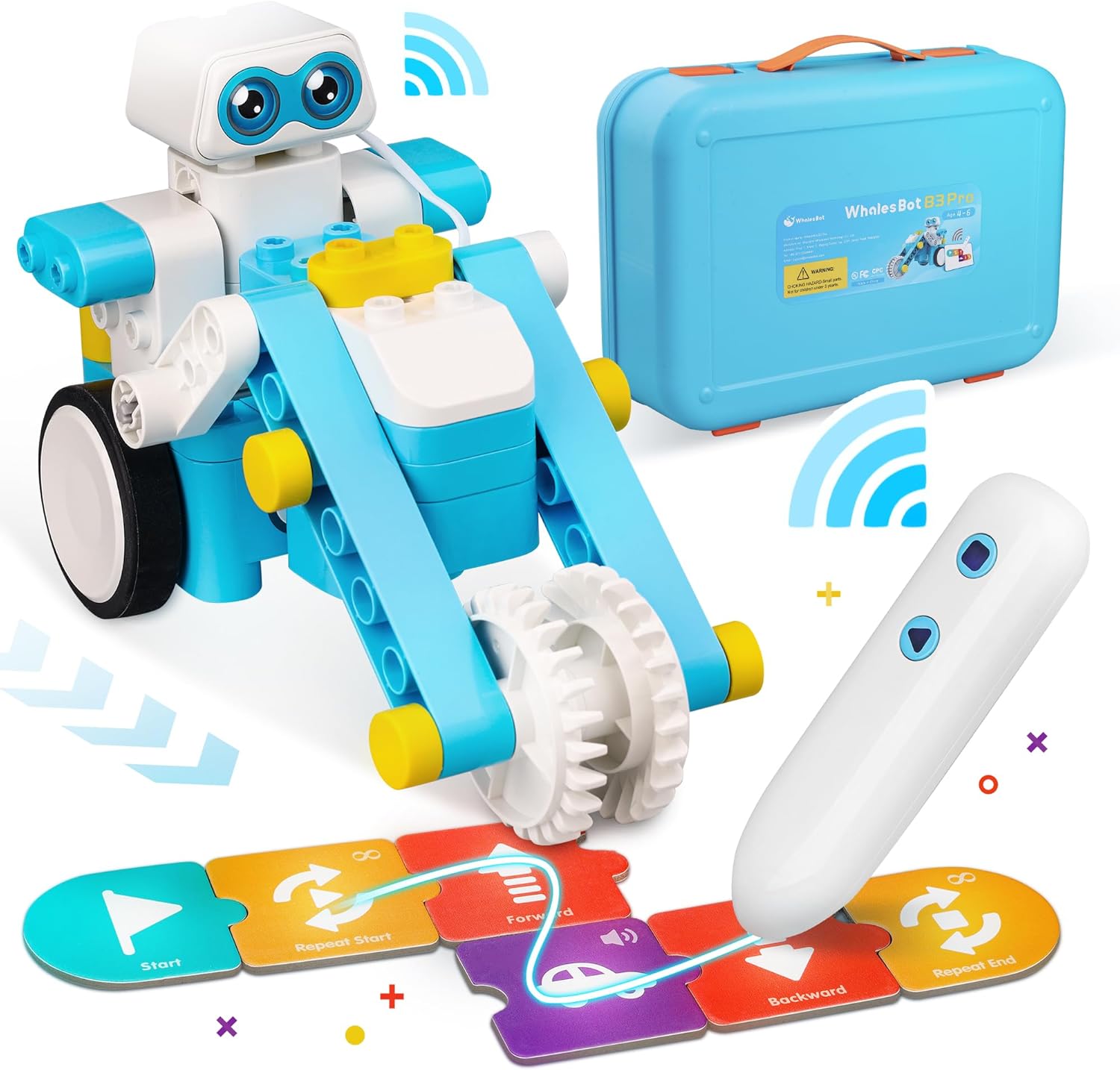 Robot de codificación B3 Pro – Kit robótico STEM 24 en 1 para niños de 4 a 6 años  Bolígrafo de codificación sin pantalla y tarjetas  Educación STEM