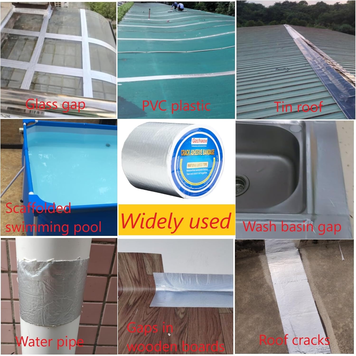 GZCHAOX Cinta impermeable de sellado de grietas, adecuada para fugas de barcos, impermeabilización en inodoros, tuberías, grietas de techo,