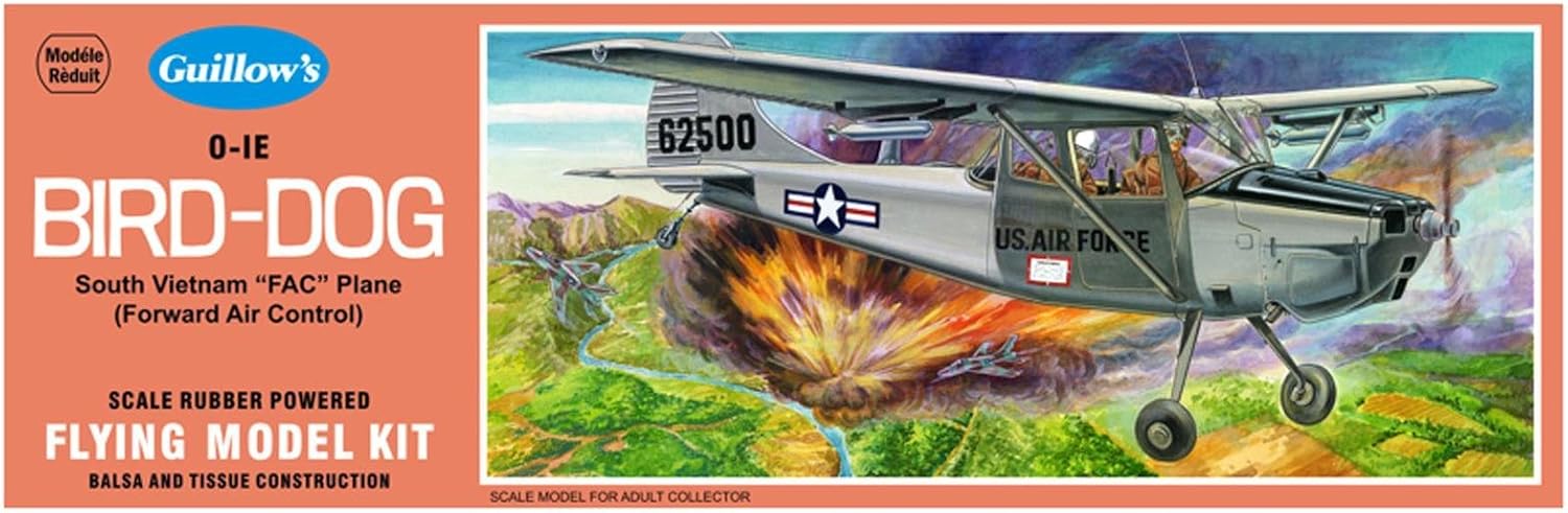 Guillow’s Cessna O-1E Kit de modelo de perro pájaro