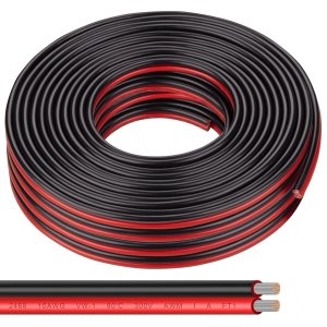Shirbly Cable de cobre estañado de 50 pies de calibre 10, cable paralelo aislado de 2 conductores para panel solar, audio de automóvil, cable Shirbly Cable de cobre estañado de 50 pies de calibre 10, cable paralelo aislado de 2 conductores para panel solar, audio de automóvil, cable