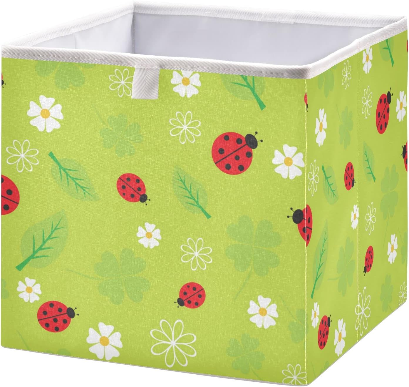 Beetles Ladybugs – Cubos de almacenamiento plegables de tela con asas, organizador cuadrado para armario, forro impermeable para estantes, gabinete,