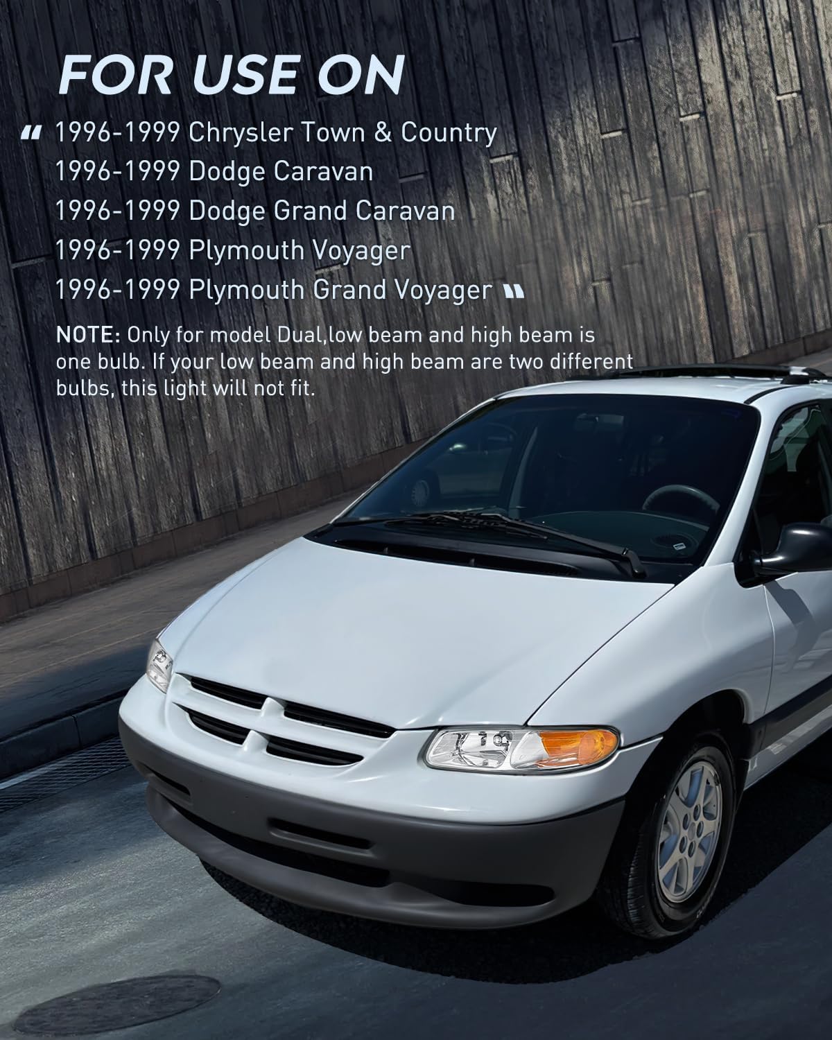 Nilight Conjunto de faros delanteros para Chrysler Town & Country Dodge Grand Caravan Plymouth Grand Voyager 1996 1997 1998 1999 Chrysler Town &