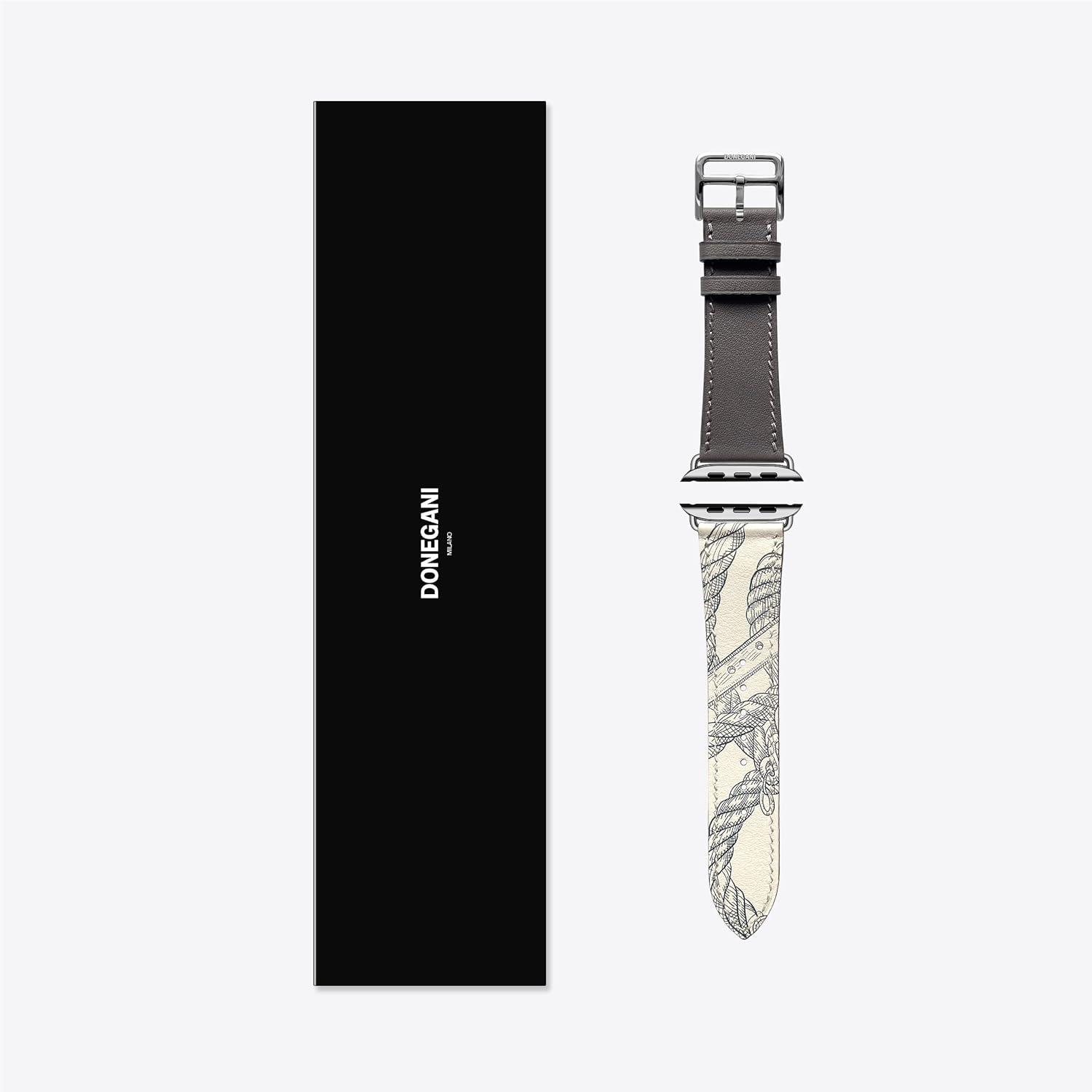 DONEGANI LB1 – Correa de cuero compatible con Hermes Apple Watch Series Ultra 9 8 7 6 5 4 3 2 1 SE  1.929 in 1.772 in 1.732 in 1.654 in 1.614 in