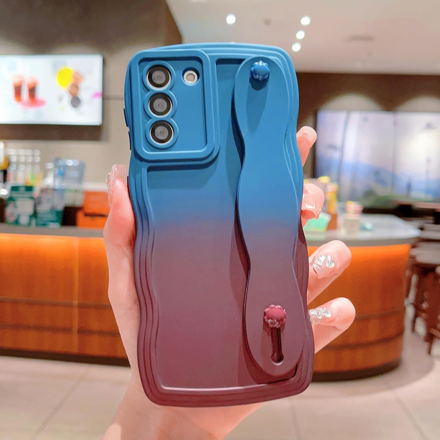 Funda compatible con Samsung Galaxy S21 FE 5G de 6.4 pulgadas para mujeres y hombres, bonita funda de teléfono S21 FE con correa, soporte de