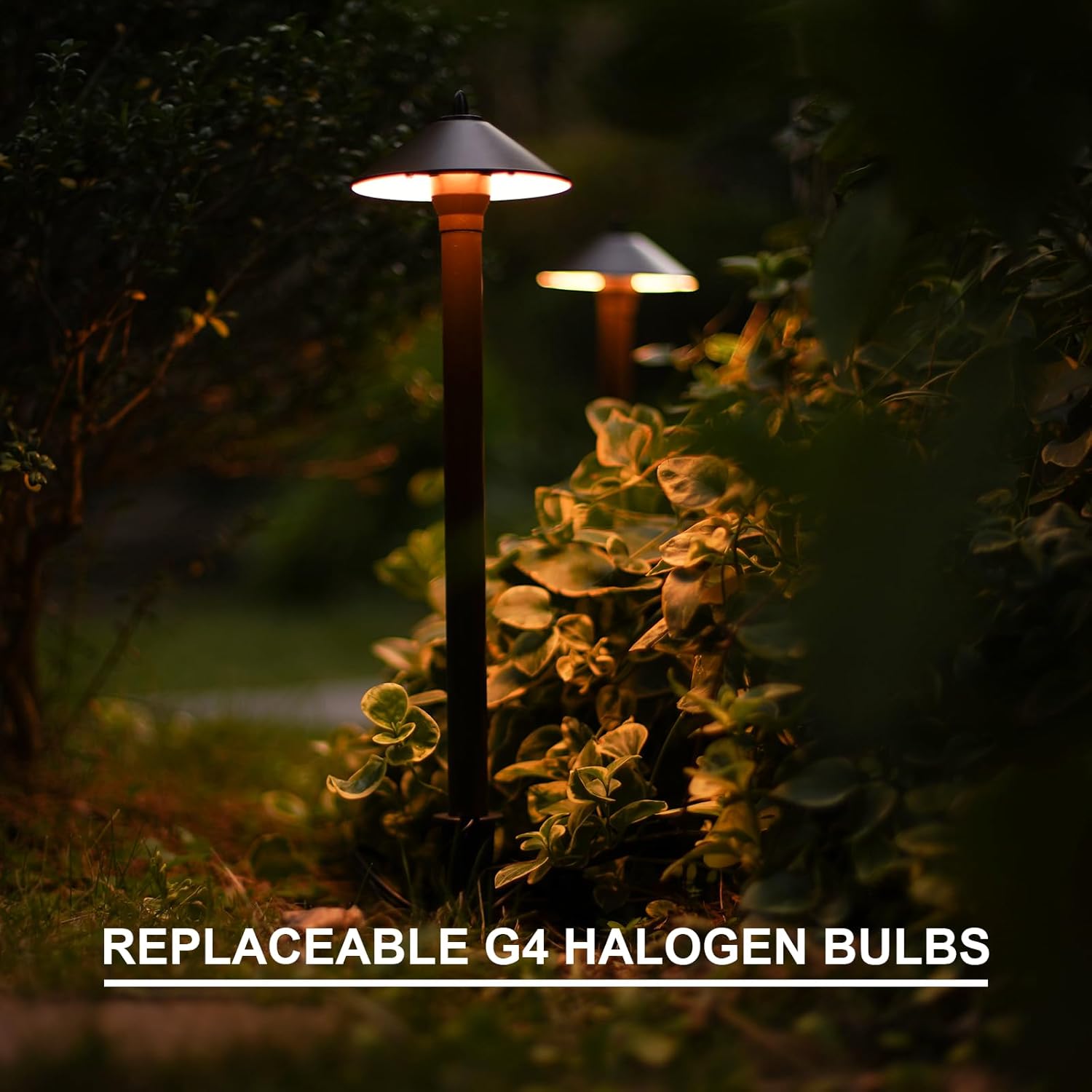 GOODSMANN Iluminación de paisaje al aire libre de bajo voltaje Kits de iluminación de paisaje 8PK Luces de camino con cable 10W 25 lúmenes 2700K