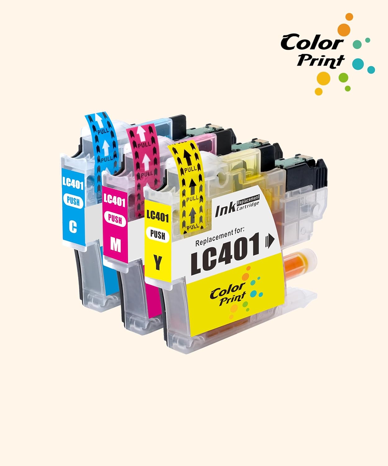 ColorPrint Cartucho de tinta compatible LC401XL de repuesto para Brother LC401 XL LC401C LC401Y LC401M para impresora láser MFC-J1010DW MFC-J1012DW