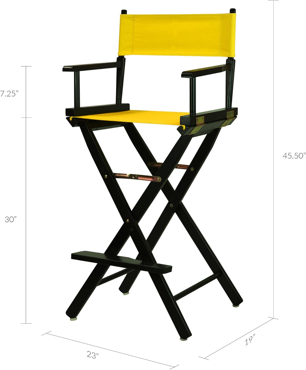 Casual Home 230-02021-34 – Silla de director de 30 in, marco negro, lona dorado, altura de barra